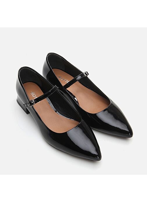 Hotiç Siyah Kadın Rugan Topuklu Ayakkabı 01AYH290840A100 - Görsel 3