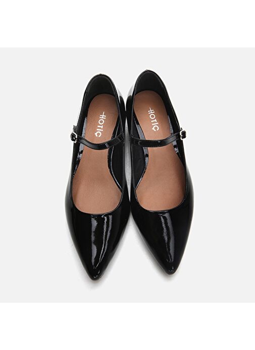 Hotiç Siyah Kadın Rugan Topuklu Ayakkabı 01AYH290840A100 - Görsel 4