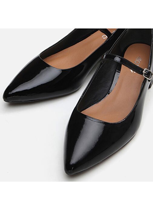 Hotiç Siyah Kadın Rugan Topuklu Ayakkabı 01AYH290840A100 - Görsel 5