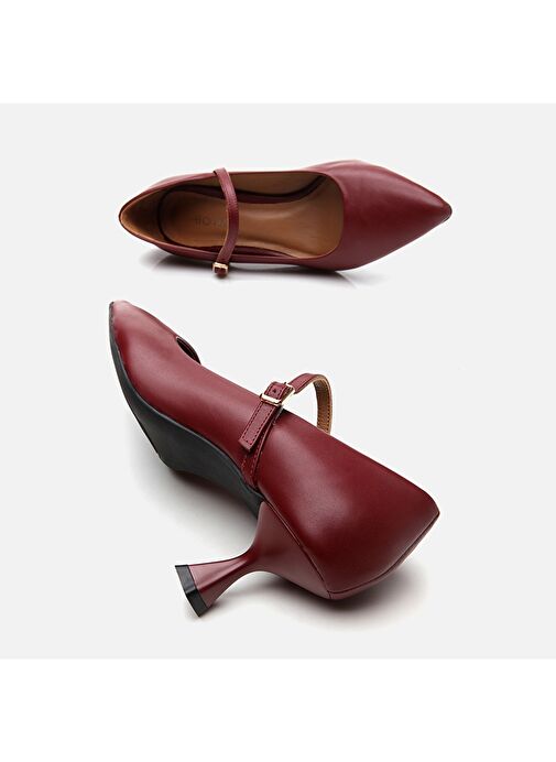 Hotiç Bordo Kadın Deri Stiletto 01AYH290860A780 - Görsel 7