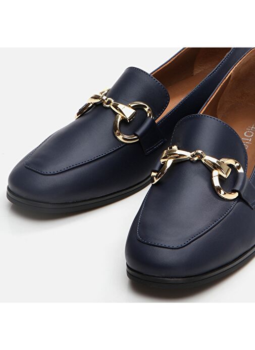 Hotiç Lacivert Kadın Deri Loafer 01AYH291000A680 - Görsel 5
