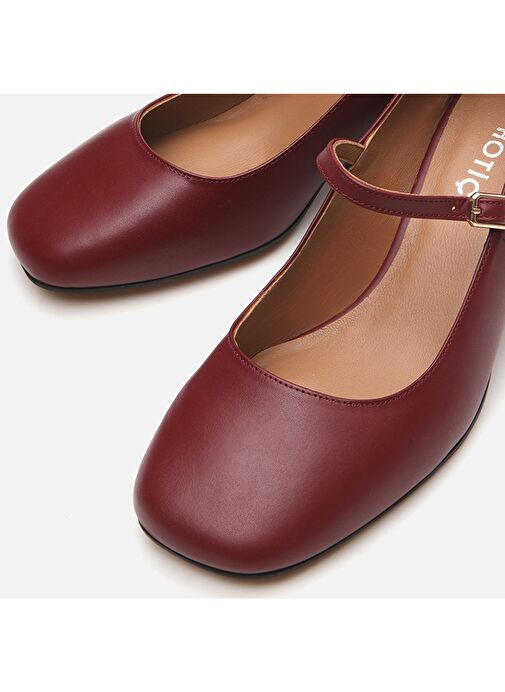 Hotiç Bordo Kadın Deri Topuklu Ayakkabı 01AYH291060A780 - Görsel 5