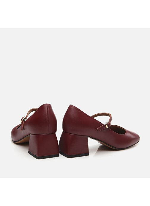 Hotiç Bordo Kadın Deri Topuklu Ayakkabı 01AYH291060A780 - Görsel 6