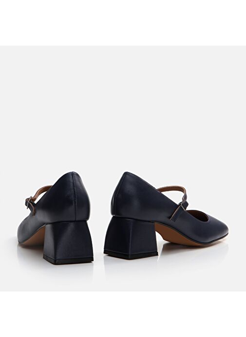 Hotiç Lacivert Kadın Deri Topuklu Ayakkabı 01AYH291060A680 - Görsel 6