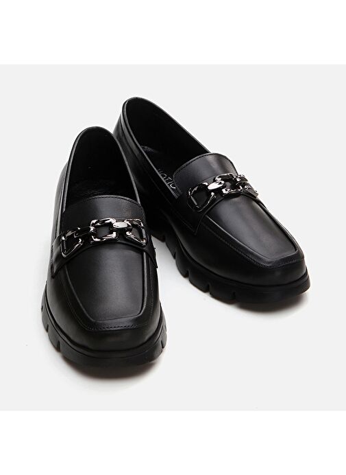 Hotiç Siyah Kadın Deri Loafer 01AYH291240A100 - Görsel 4