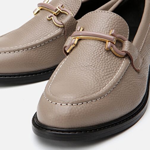 Hotiç Gri Kadın Deri Loafer 01AYH291330A230 - Görsel 4