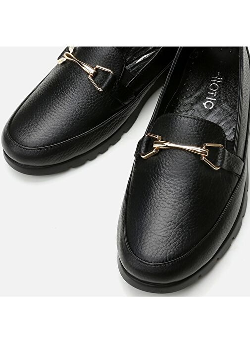 Hotiç Siyah Kadın Deri Loafer 01AYH291480A100 - Görsel 4