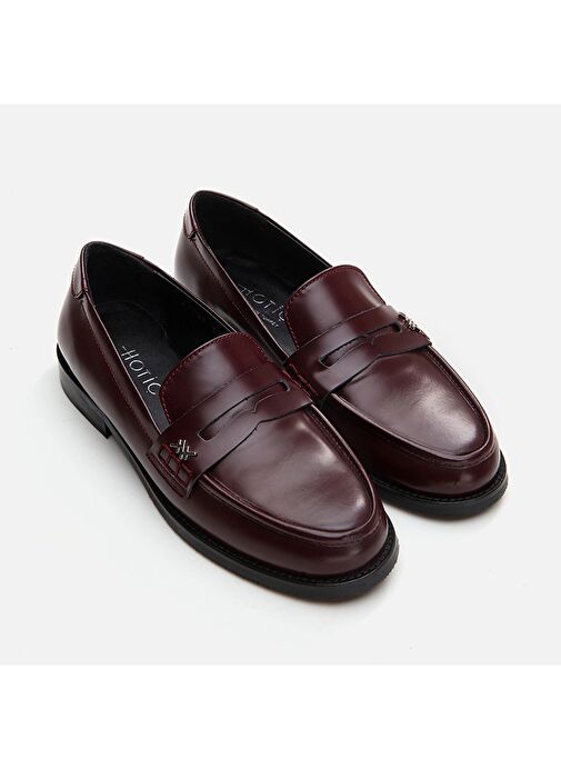 Hotiç Bordo Kadın Deri Loafer 01AYH291700A780 - Görsel 3