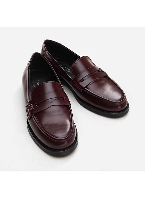 Hotiç Bordo Kadın Deri Loafer 01AYH291700A780 - Görsel 4