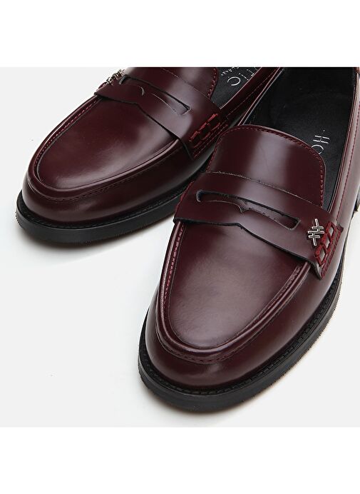 Hotiç Bordo Kadın Deri Loafer 01AYH291700A780 - Görsel 5
