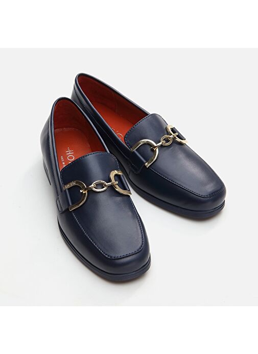 Hotiç Lacivert Kadın Deri Loafer 01AYH291750A680 - Görsel 4