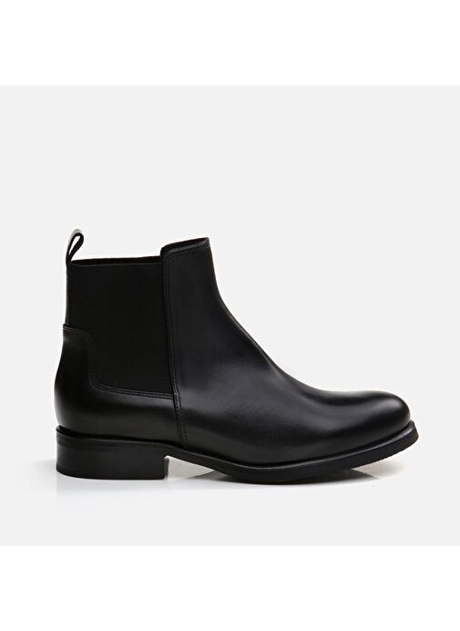 Hakiki Deri Siyah Kadın Düz Bot - Görsel 2