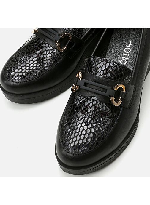 Hotiç Siyah Kadın Deri Loafer 01AYH291260A125 - Görsel 4