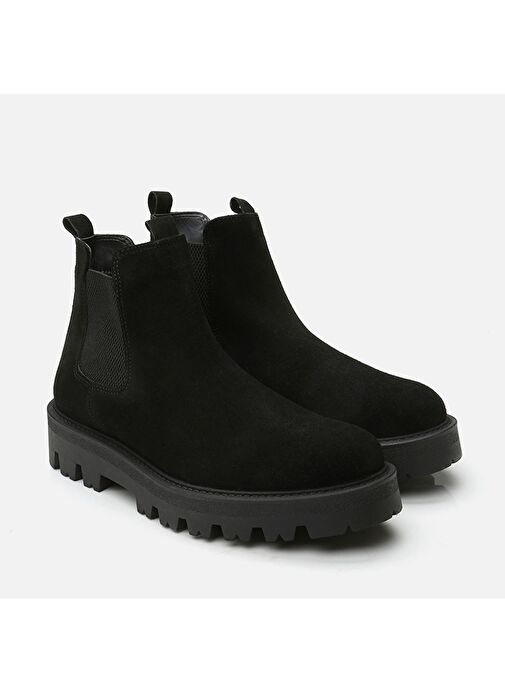 Hakiki Deri Siyah Erkek Günlük Bot - Görsel 3