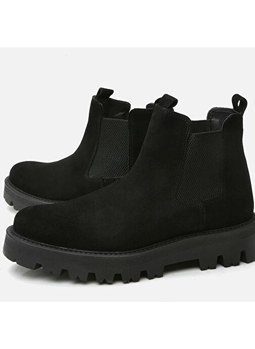 Hakiki Deri Siyah Erkek Günlük Bot - Görsel 6