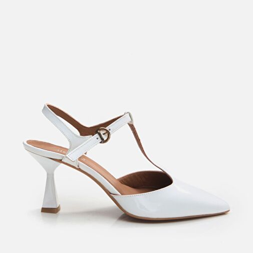 Hakiki Deri Beyaz Kadın Stiletto - Görsel 2
