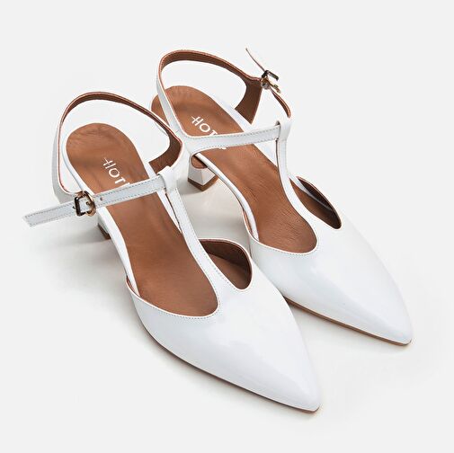 Hakiki Deri Beyaz Kadın Stiletto - Görsel 3