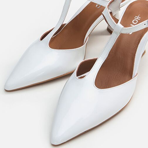 Hakiki Deri Beyaz Kadın Stiletto - Görsel 5