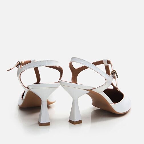 Hakiki Deri Beyaz Kadın Stiletto - Görsel 6