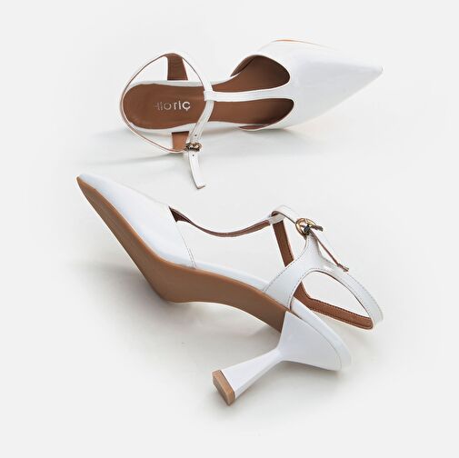 Hakiki Deri Beyaz Kadın Stiletto - Görsel 7