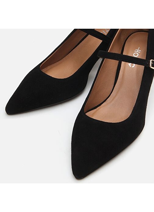 Hotiç Siyah Kadın Süet Topuklu Ayakkabı 01AYH293450A100 - Görsel 5