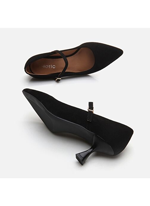 Hotiç Siyah Kadın Süet Topuklu Ayakkabı 01AYH293450A100 - Görsel 7