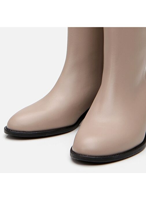 Hakiki Deri Vizon Kadın Düz Bot - Görsel 5