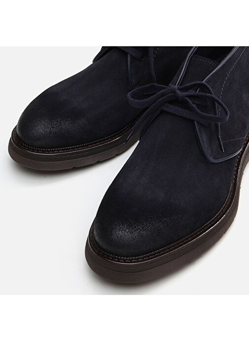 Hakiki Deri Lacivert Erkek Günlük Bot - Görsel 4