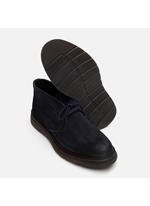 Hakiki Deri Lacivert Erkek Günlük Bot - Görsel 6