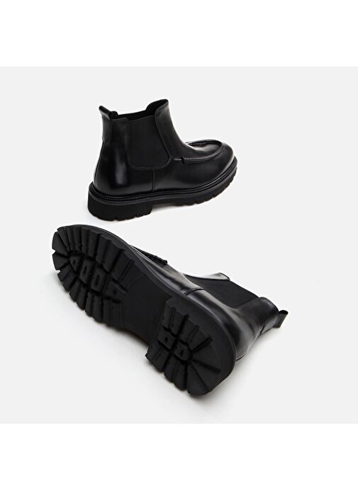 Hakiki Deri Siyah Erkek Klasik Bot - Görsel 6