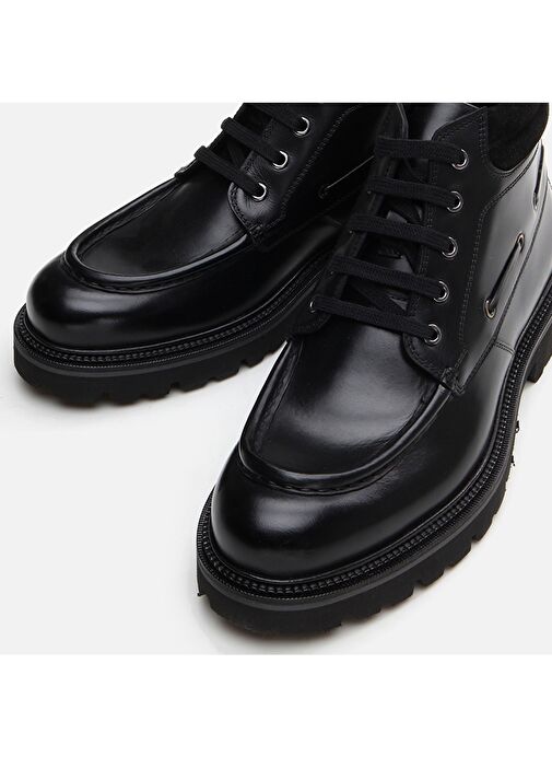 Hakiki Deri Siyah Erkek Günlük Bot - Görsel 5