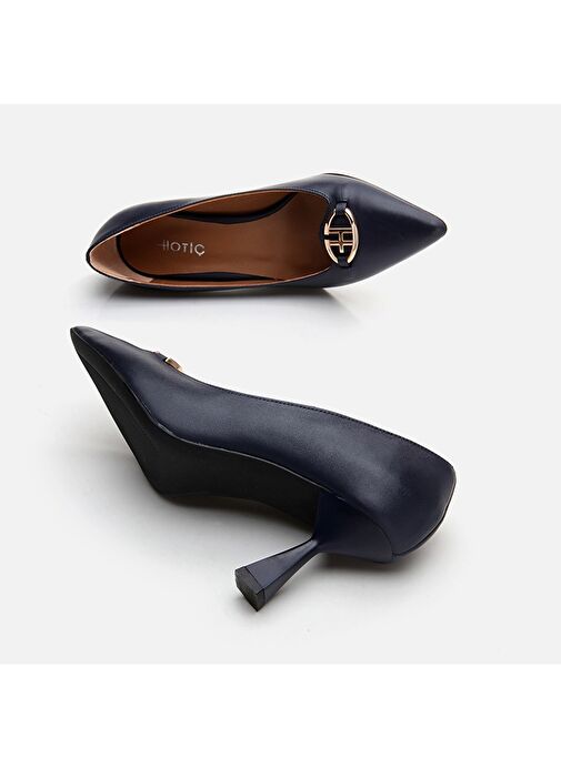Hotiç Lacivert Kadın Deri Stiletto 01AYH294360A680 - Görsel 4