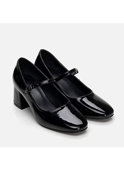 Hotiç Siyah Kadın Rugan Topuklu Ayakkabı 01AYH294510A100 - Görsel 3