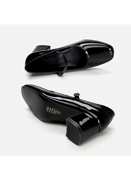 Hotiç Siyah Kadın Rugan Topuklu Ayakkabı 01AYH294510A100 - Görsel 7