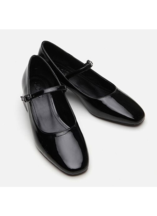 Hotiç Siyah Kadın Rugan Topuklu Ayakkabı 01AYH294520A100 - Görsel 4