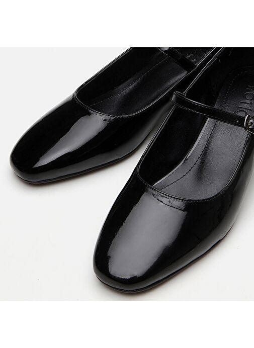 Hotiç Siyah Kadın Rugan Topuklu Ayakkabı 01AYH294520A100 - Görsel 5