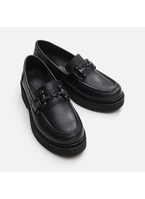 Hotiç Siyah Kadın Deri Loafer 01AYH294710A100 - Görsel 4