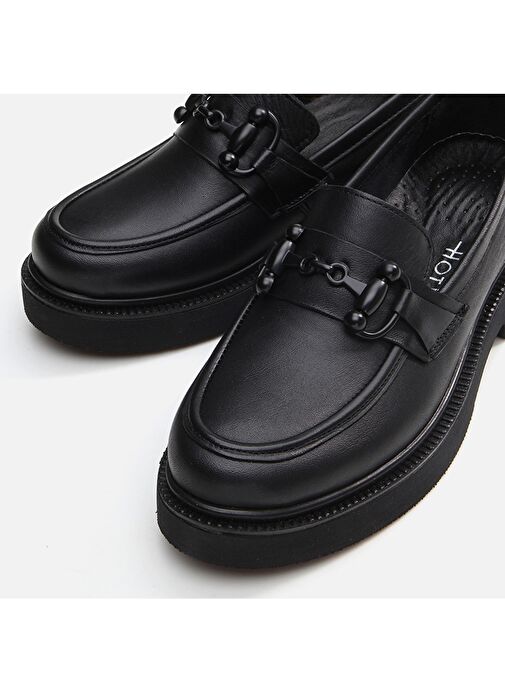 Hotiç Siyah Kadın Deri Loafer 01AYH294710A100 - Görsel 5