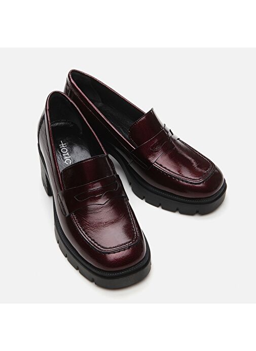 Hotiç Bordo Kadın Deri Loafer 01AYH294730A780 - Görsel 5
