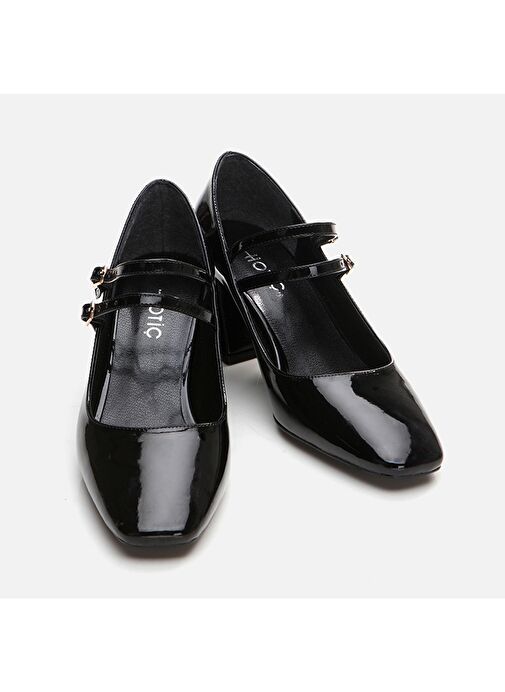 Hotiç Siyah Kadın Rugan Topuklu Ayakkabı 01AYH294910A100 - Görsel 4