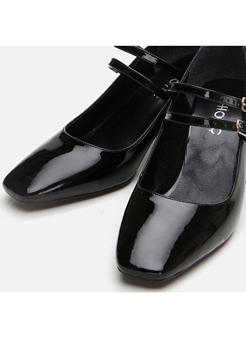 Hotiç Siyah Kadın Rugan Topuklu Ayakkabı 01AYH294910A100 - Görsel 5