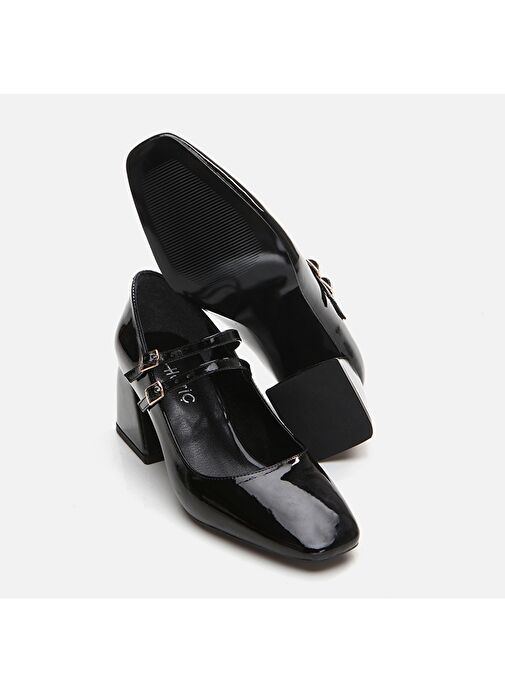 Hotiç Siyah Kadın Rugan Topuklu Ayakkabı 01AYH294910A100 - Görsel 7