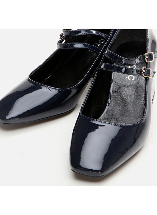 Hotiç Lacivert Kadın Rugan Topuklu Ayakkabı 01AYH294940A680 - Görsel 5