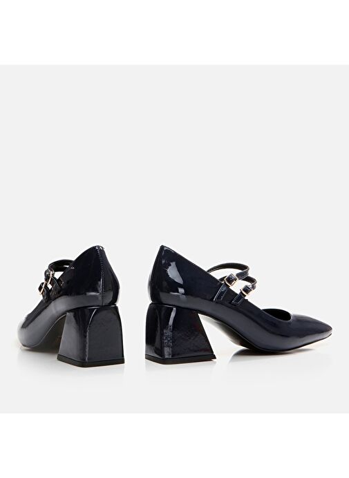 Hotiç Lacivert Kadın Rugan Topuklu Ayakkabı 01AYH294940A680 - Görsel 6