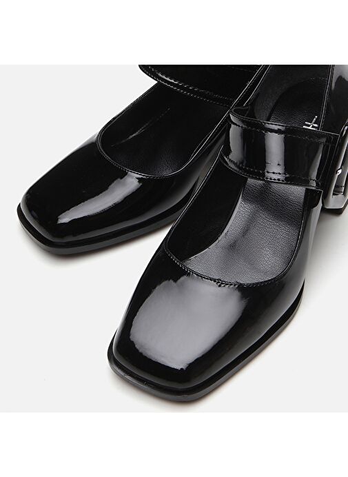 Hotiç Siyah Kadın Rugan Topuklu Ayakkabı 01AYH294950A100 - Görsel 5