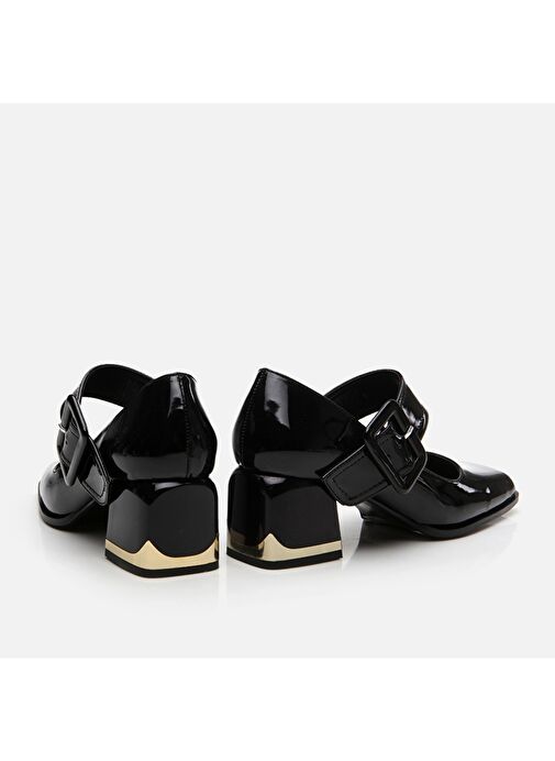 Hotiç Siyah Kadın Rugan Topuklu Ayakkabı 01AYH294950A100 - Görsel 6