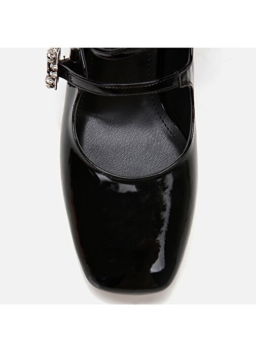 Hotiç Siyah Kadın Rugan Topuklu Ayakkabı 01AYH294960A100 - Görsel 7