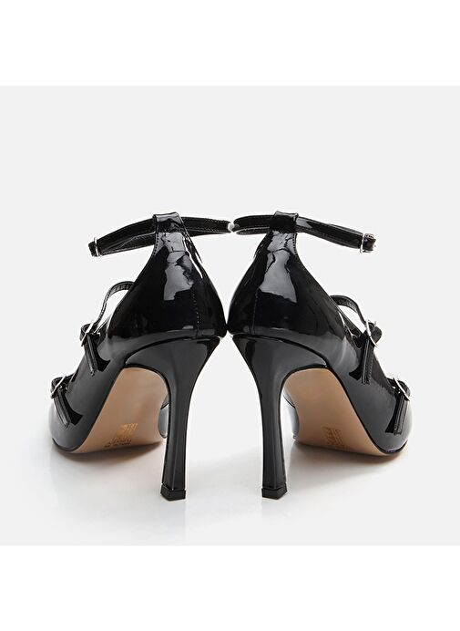 Hotiç Siyah Kadın Rugan Topuklu Ayakkabı 01AYH294970A100 - Görsel 6