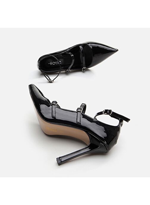 Hotiç Siyah Kadın Rugan Topuklu Ayakkabı 01AYH294970A100 - Görsel 7