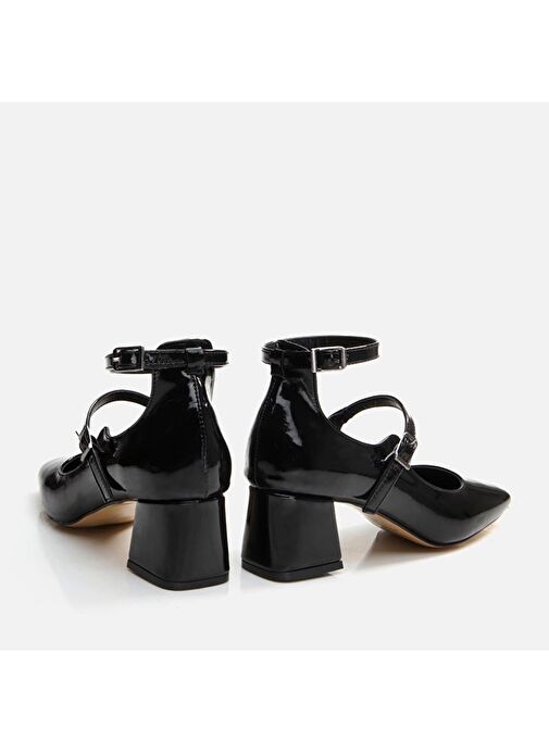 Yaya by Hotiç Siyah Kadın Rugan Topuklu Ayakkabı 01AYY295020A100 - Görsel 4